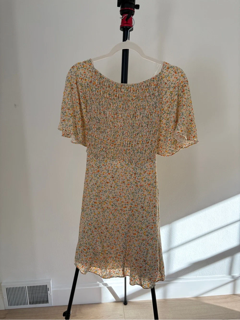 Free People Floral Smocked Mini Dress